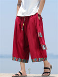 Men's Summer Ethnic Style Loose Drop Crotch Capri Pants