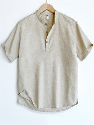 Men's Relaxed Comfortable Natural Cotton Linen Shirt