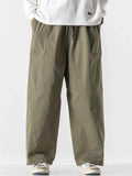 Japanese Style Men's Trendy Cropped Straight Cargo Pants