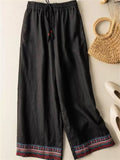 Women's Simple Ethnic Style Printed Comfy Wide Leg Pants