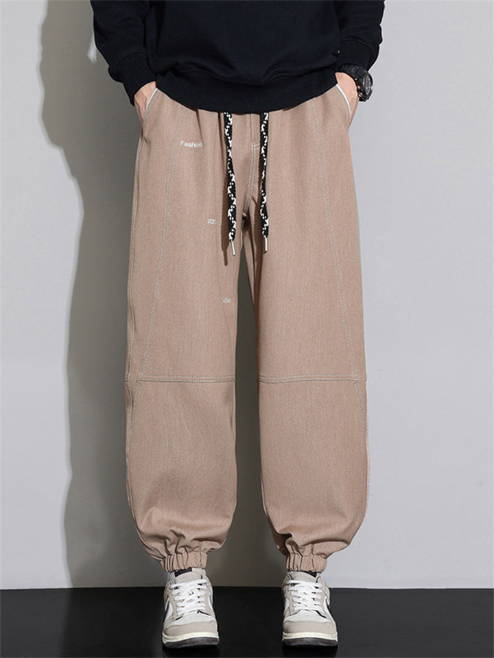 Men's Water Repellent Loose Fit Pockets Cargo Jogger Jeans