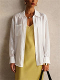 Womens Glossy Sun Protection Oversized Button Down Shirt