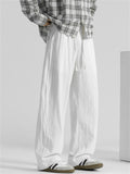 Men's Summer Comfy Cotton Solid Color Wide Leg Straight Pants