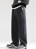 Men's Solid Color Casual Straight Wide Leg Sweatpants