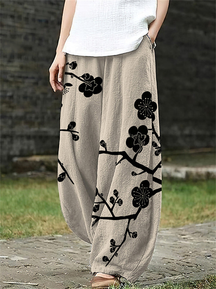 Stylish Graffiti Relaxed Printed Pants for Women