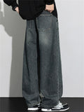 Men's Autumn Fashion Streetwear Loose Straight Fit Denim Scimitar Pants