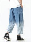 ‌Men's Summer Casual Loose Fit Denim Cropped Pants with Drawstring Waist‌