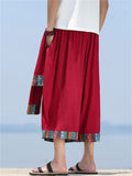 Men's Summer Ethnic Style Loose Drop Crotch Capri Pants