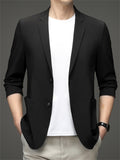 Men's Casual Solid Color 3/4 Sleeve Single Breasted Suit Jackets