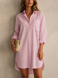 Women Casual Oversized Button Down Shirt Dress