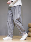 Men's Cozy Cotton Linen Striped Pants