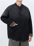 Men's Chinese Style Gradient Stand Collar Long Sleeve TangSuit Jackets
