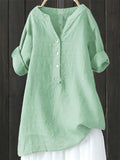 Women's Casual Retro Holiday Style Solid Color V Neck Short Sleeve Shirts