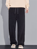 Men's Comfy Loose Drape Knitted Pattern Straight Leg Casual Pants