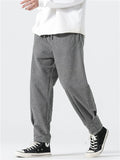 Comfy Textured Jogger Pants for Men with Elastic Waist and Cuffed Hems