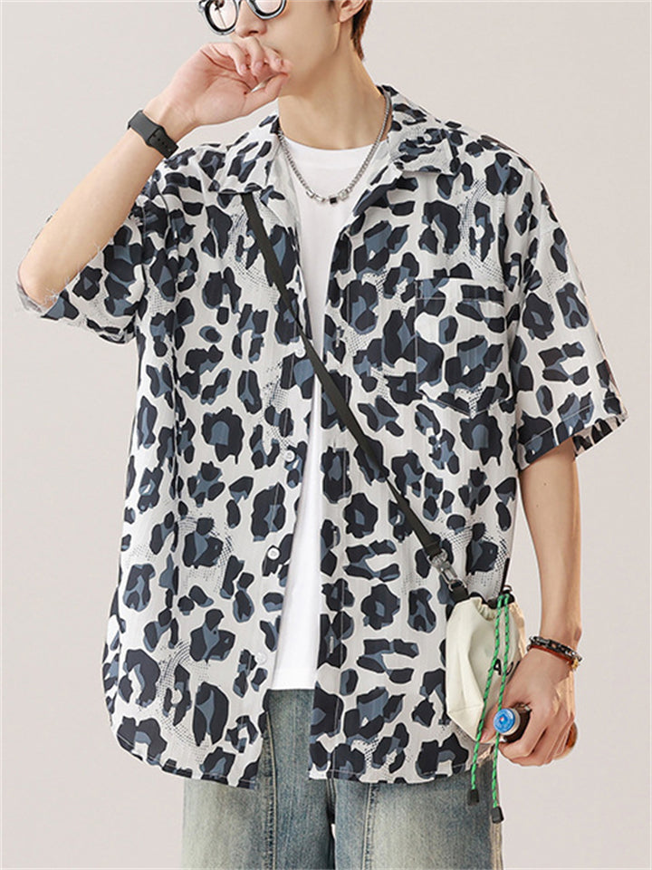 Men's Cool Holiday Style Print Short Sleeve Beach Shirt