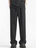 ‌Simple Comfy Spring Drawstring Loose Wide Leg Casual Pants for Men‌