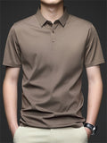 Summer Men's Seamless Cool Short Sleeve Polo Shirts
