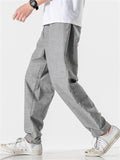 Casual Men's Linen Drawstring Straight Pants