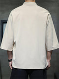 Men's Chinese Style Half Sleeve Kung Fu Zen Yoga Meditation Shirts