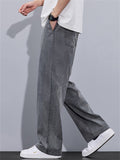 Women's Summer Simple Washed Loose Fit Wide Leg Straight Denim Jeans