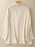Women's Casual Solid Color Long Sleeve Suit Collar Jacket