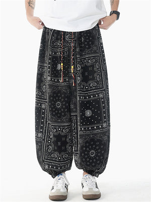 Men's Summer Casual Ethnic Style Print Bloomers Jogging Pants