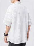 Men's Simple Solid Color Texture Short Sleeve Shirts