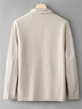 Men's Solid Color Ramine Single Breasted Suit Collar Jackets