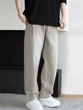 Men's Autumn Loose Fit Washed Casual Straight Leg Denim Pants