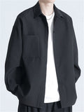 Men's Cool Solid Color Casual Drape Long Sleeve Shirts
