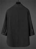 Men's Summer Cool Zen Style Stand Collar Half Sleeve Shirt