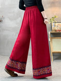 Women's Ethnic Trimmings Embroidered High Rise Wide Leg Pants