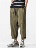 Men's Summer Casual Elastic Straight Cargo Cropped Pants