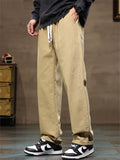 Men's Autumn Cotton Blend Casual Workwear Straight Loose Fit Pants