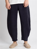 Vintage Casual Men's Cotton Linen Jacquard Pants