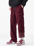 ‌ Thermal Lined Corduroy Cargo Pants for Men with Multiple Pockets‌