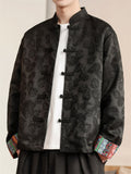 Men Spring Autumn Chinese Floral Jacquard Long Sleeve Tang Suit Jackets