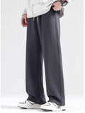Men's Summer Casual Solid Color Drape Straight Wide Leg Pants