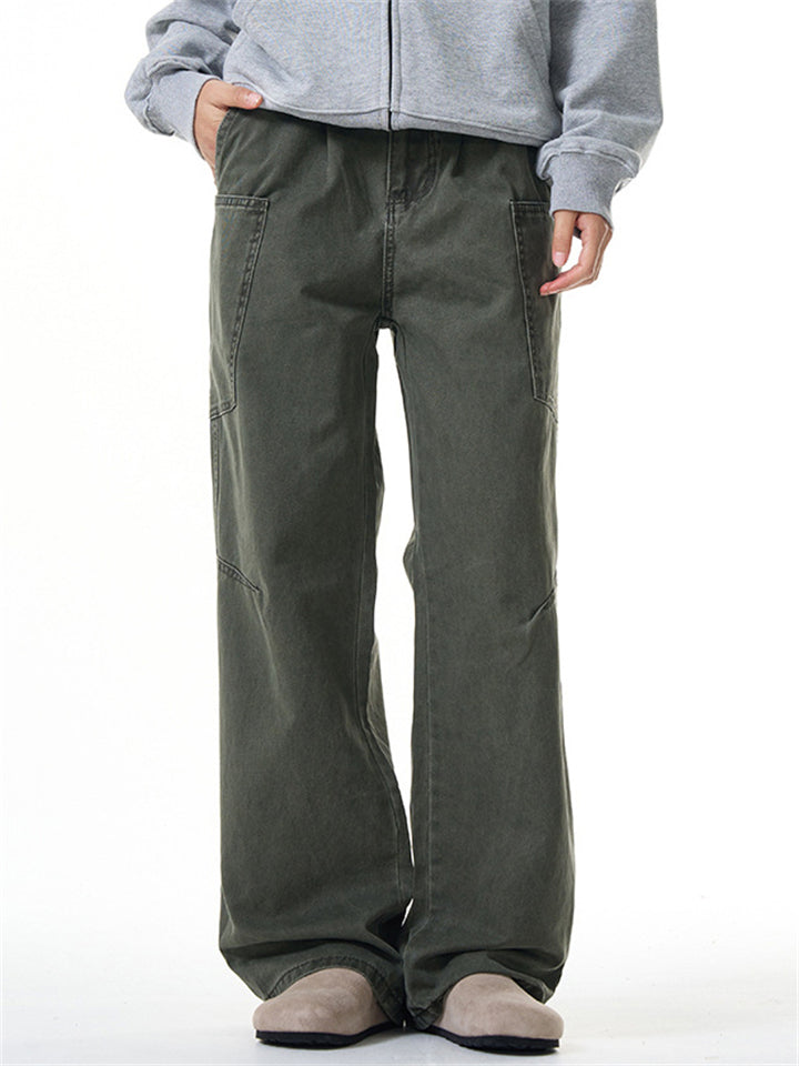 Women's Retro High Street Straight Cargo Pants