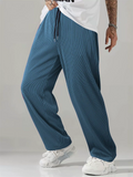 Men's Loose Fit Leisure Striped Drape Sporty Wide Leg Pants