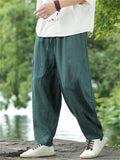 Men's Summer Simple Solid Color Linen Casual Harem Pants