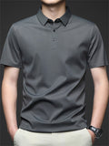 Summer Men's Seamless Cool Short Sleeve Polo Shirts