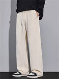 Men's Comfy Loose Drape Knitted Pattern Straight Leg Casual Pants