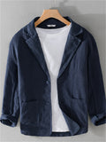 Casual Men's Long Sleeve Ramine Lapel Suit Jacket