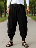 Men's Retro Solid Color Loose Hip-hop Drop Crotch Pants
