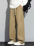 Men's Simple Comfy Breathable Elastic Waist Loose Fit Straight Leg Casual Pants
