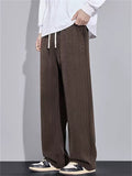 Men's Comfy Loose Drape Knitted Pattern Straight Leg Casual Pants