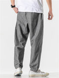 Casual Men's Linen Drawstring Straight Pants