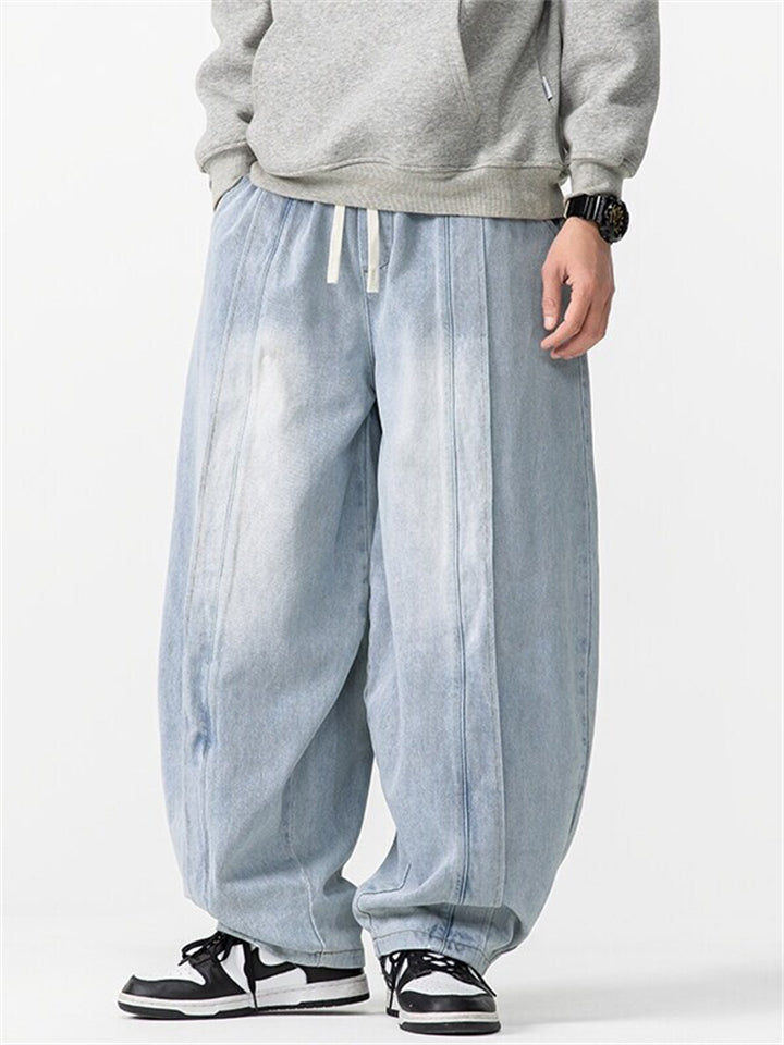 Men's Japanese Style Loose Retro Harem Wide Leg Jeans